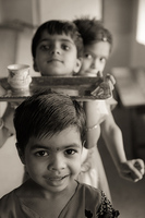 "Village Children Offering Chai"     Sarekah, Madhya Pradesh, India